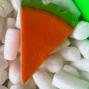Vibrant Orange and Green Soap Slice